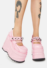 WAVE-48 Platform Wedge Mary Janes