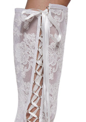 Dream Boulevard Lace Boots - White