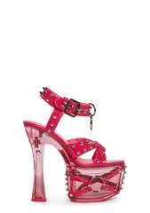 Twisted Darkness Platform Heels - Pink