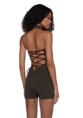 Many Beats Lace Up Romper