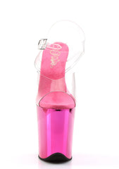 Flamingo-808 Platform Ankle Strap Sandals-Hot Pink Chrome