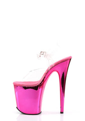 Flamingo-808 Platform Ankle Strap Sandals-Hot Pink Chrome
