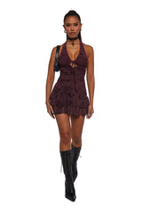 New Reign Halter Dress - Red