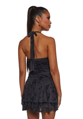 New Reign Halter Dress - Black