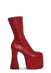 Retro Party Stretch Boots - Red