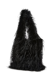 Star Dream Faux Fur Shoulder Bag - Black