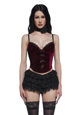 Covet You Corset Top - Burgundy