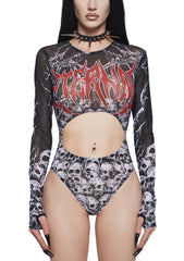 Graveyard Anthem Cut Out Bodysuit