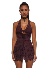 New Reign Halter Dress - Red