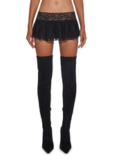 Fierce Flirt Lace Skirt - Black