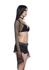 Cryptic Glamour Fishnet Shrug - Black
