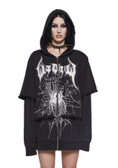 Looming Goth Zip-Up Hoodie