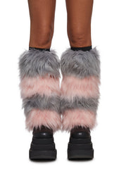 Your Digits Striped Fur Leg Warmers