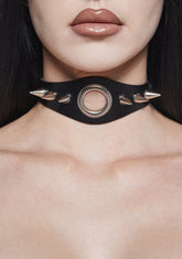 Heartless Leather Spiked Choker
