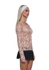 Sweet Surrender Lace Top - Pink