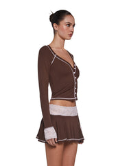 Hallway Season Skirt Set - Brown