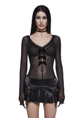 Dark Vestments Mesh Long Sleeve Top