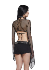 Cryptic Glamour Fishnet Shrug - Black
