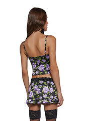 Floral Satin Bustier