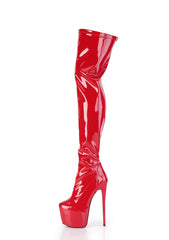 Jubilant-3000 Platform Thigh High Boots-Red
