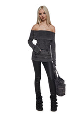 Style Off Washed Off The Shoulder Sweater