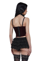 Covet You Corset Top - Burgundy