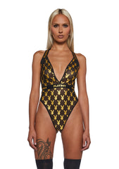 Playboy Foiled Bunny Teddy - Black/Gold