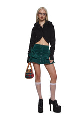 Cheerful Charm Mini Skirt - Green