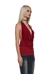 Celeb Status Halter Top - Red