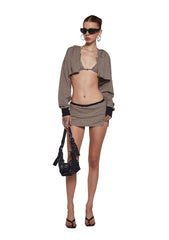 Ocean Front Walk Skirt Set - Brown