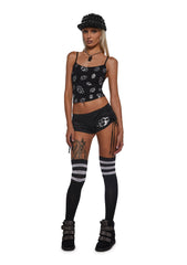 Ciska Brass Knuckle Mesh Micro Shorts