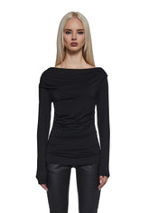 Step Up Long Sleeve Top - Black