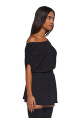 Crush Damage Off The Shoulder Dress - Black