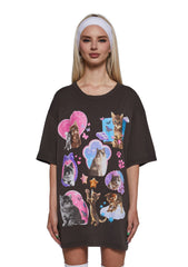 Cat Fan Oversized Tee