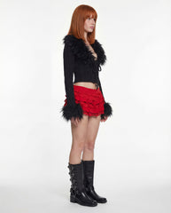 Darling Affection Ruffled Mini Skort - Red