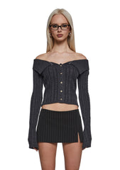 Sweet Face Off The Shoulder Cardigan