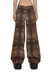 Sinful Attitude Wide Leg Jeans - Leopard