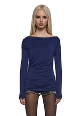 Step Up Long Sleeve Top - Blue