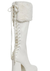 Sweetest Wishes Platform Boots - White
