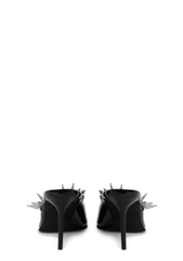 On Your Toes Spiked Mules - Black