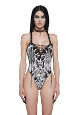 Gothic Skull Elegy Graphic Bodysuit