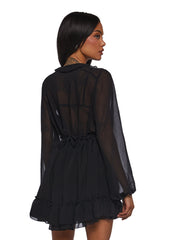 Sunset Chaser Babydoll Dress - Black