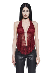 Cryptic Flirt Lace Top - Red