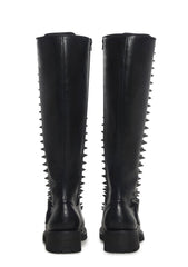 Spiked Knee High Lace Up Boots