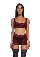 Velvet Lines Shorts Set