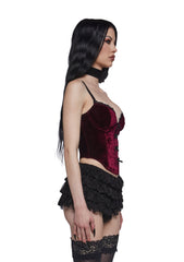 Covet You Corset Top - Burgundy