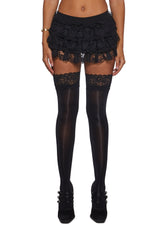 Darling Affection Ruffled Mini Skort - Black