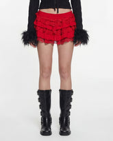 Darling Affection Ruffled Mini Skort - Red