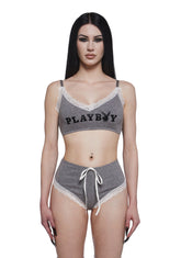 Comfy Bunny 2-Piece Cropped Cami Set - Gray