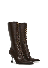 Tricks And Trials Lace Up Boots - Brown